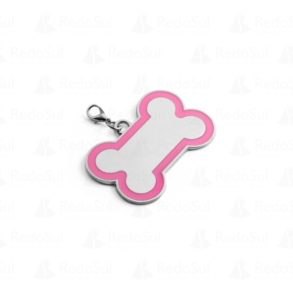 Chaveiro personalizado em formato de osso com linha colorida à volta Chaveiro personalizado em formato de osso com linha colorida à volta